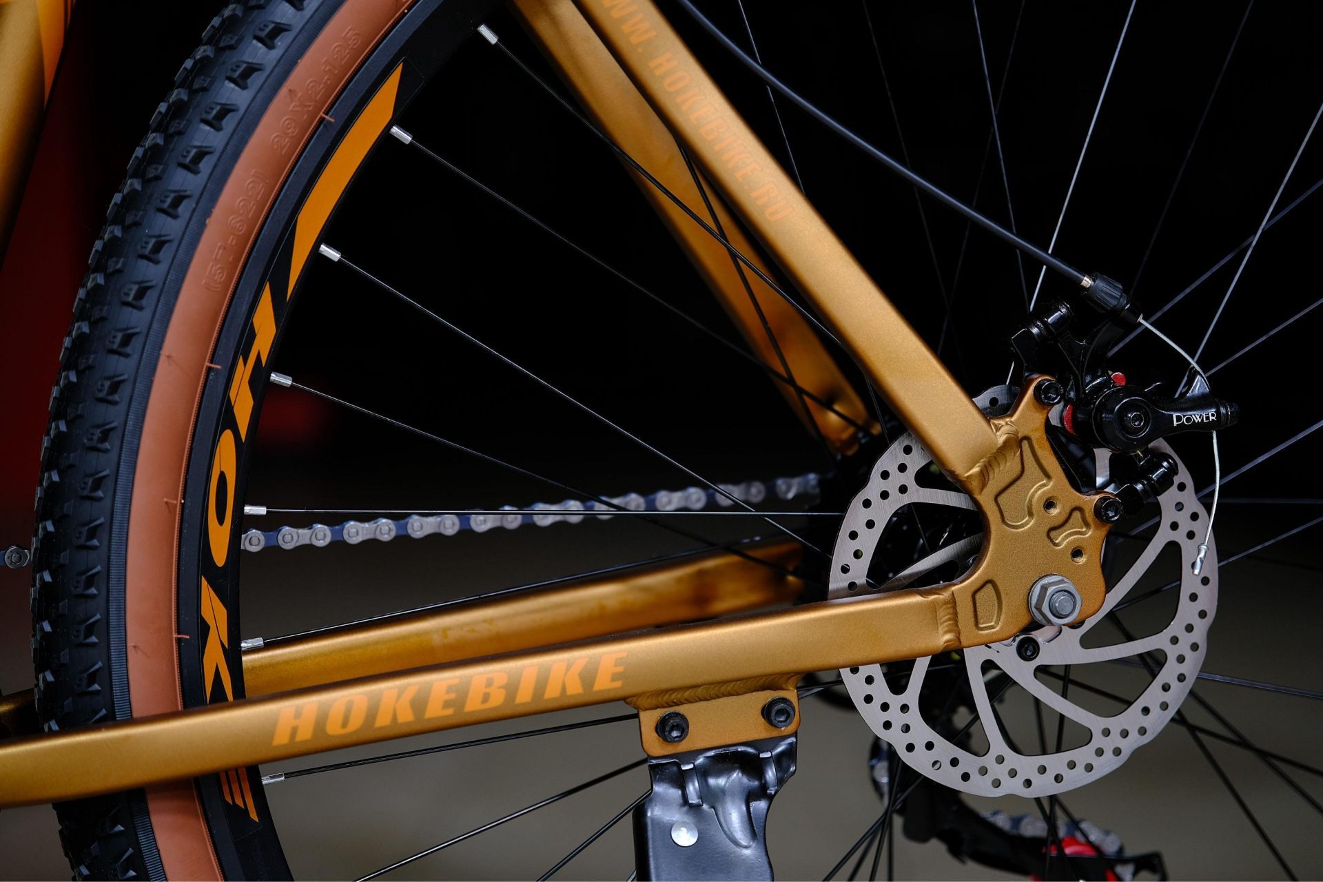 Тормоз Power disc 160 механический
 HOKE ONE WAY 29 матовый коричневый-золотой 21